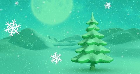 Serene Winter Landscape with Snow and Green Tree - Download Free Stock Images Pikwizard.com
