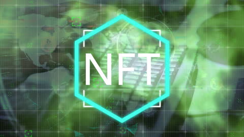 NFT Concept with Digital Data and Technology