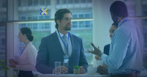 Diverse Businesspeople Engaging Networking Events Modern Concept