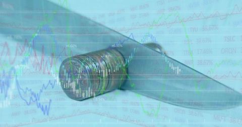 Elegant fountain pen with finance analytics overlay