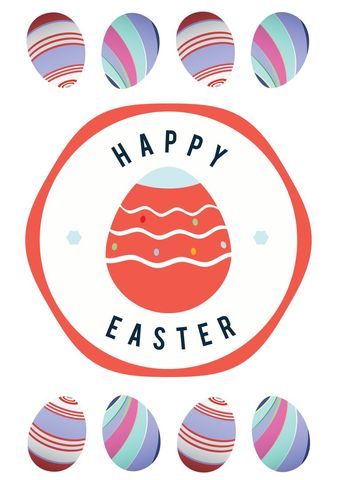 Colorful Easter Egg Greeting in Festive Style