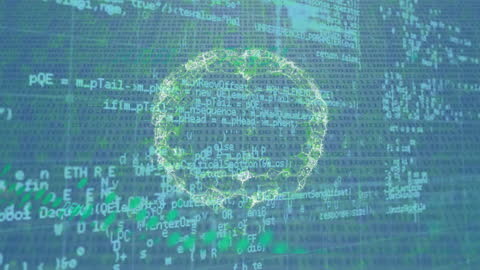 Abstract Digital Brain with Data Sequences Background