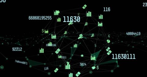 Digital Financial Data Visualization with Network Graphs - Download Free Stock Images Pikwizard.com