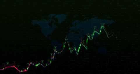 Colorful Stock Market Graph on World Map Background - Download Free Stock Images Pikwizard.com