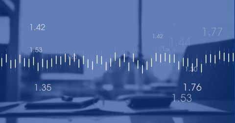 Digital heartbeat overlay on empty office capturing technology and growth