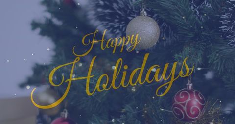 Festive Christmas Tree with Elegant Holiday Greeting - Download Free Stock Images Pikwizard.com