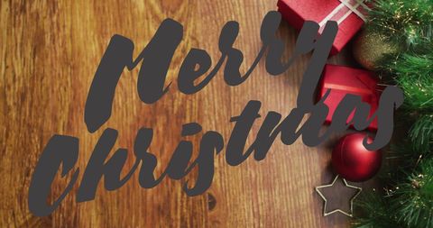 Festive Christmas Composition with Greetings and Holiday Decorations - Download Free Stock Images Pikwizard.com