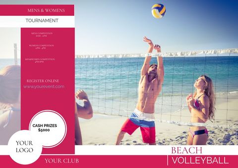 Energetic Beach Volleyball Players on Sunny Coast - Download Free Stock Templates Pikwizard.com