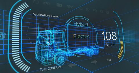 Futuristic Digital Dashboard with 3D Vehicle Model