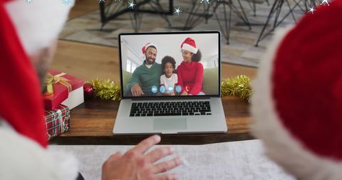 Virtual Holiday Family Gathering with Video Call - Download Free Stock Images Pikwizard.com