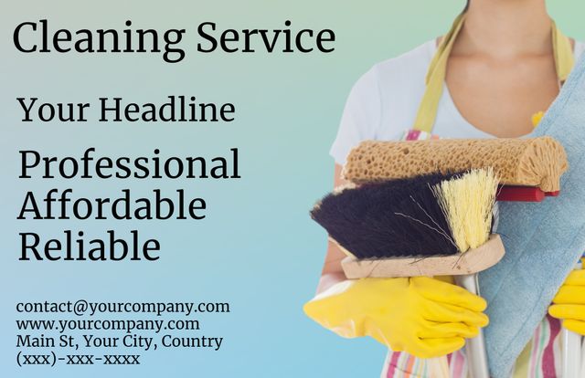 Professional Cleaning Service Advertisement Template with Cleaning Tools - Download Free Stock Templates Pikwizard.com