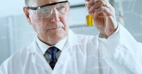 Senior Scientist Analyzing Chemical Experiment with Digital Interface - Download Free Stock Images Pikwizard.com