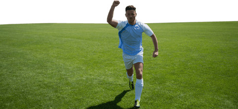 Transparent Soccer Player Celebrating Goal on Green Field - Download Free Stock Videos Pikwizard.com