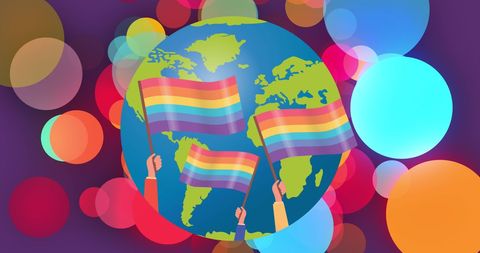 Rainbow Flags Encircling Earth: LGBT Inclusivity Concept - Download Free Stock Images Pikwizard.com