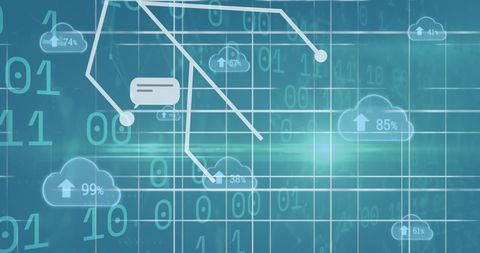 Futuristic Abstract Concept with Cloud and Binary Code - Download Free Stock Images Pikwizard.com