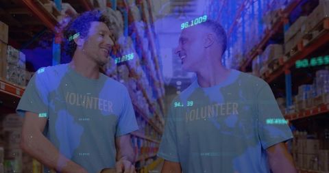 Digital Overlay of Global Data on Warehouse Volunteers Safeguarding Supply Chain