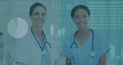 Multiracial Medical Professionals Analyzing Data in Hospital