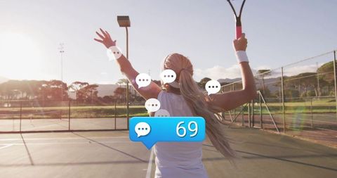 Tennis Player Engaged in Intense Sunrise Match