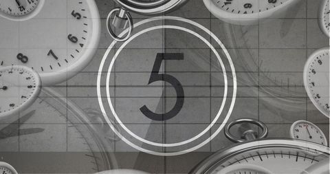 Vintage Countdown with Clocks in Black and White - Download Free Stock Images Pikwizard.com