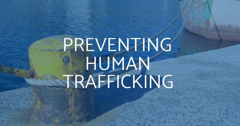 Human Trafficking Awareness Message Over Marina - Download Free Stock Images Pikwizard.com