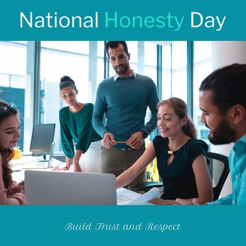 Diverse Team Celebrating National Honesty Day in Modern Office - Download Free Stock Templates Pikwizard.com