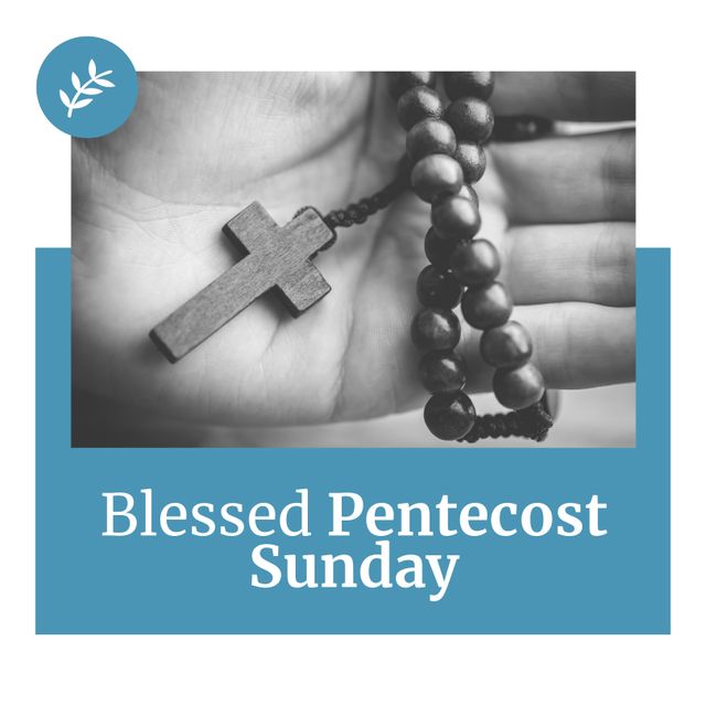 Hand Holding Rosary Beads Blessed Pentecost Sunday - Download Free Stock Templates Pikwizard.com