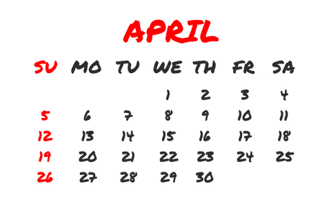 april calendar transparent design planning concept - Download Free Stock Videos Pikwizard.com