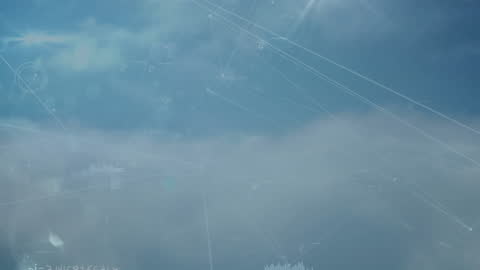 Global Networks and Data Visualization Over Sky and Clouds