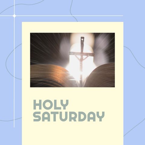 Holy Saturday Concept with Cross and Open Bible