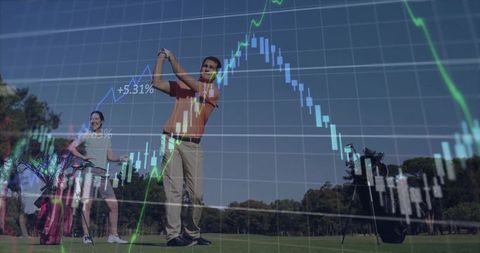 Golfing on the fairway with financial stock data visual