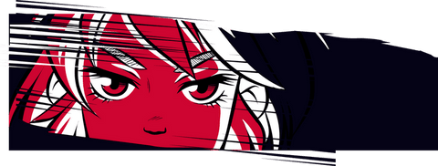 Dynamic anime character design on transparent background