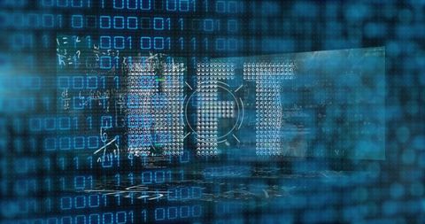 NFT Blockchain Technology Concept Background with Binary Code - Download Free Stock Images Pikwizard.com