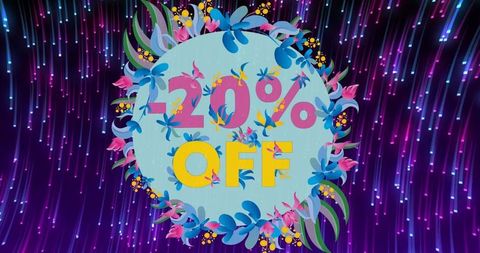 Colorful 20 Percent Discount Offer Digital Background Design