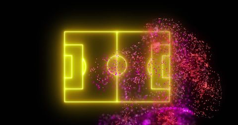 Neon Soccer Field with Dynamic Digital Wave Effects - Download Free Stock Images Pikwizard.com