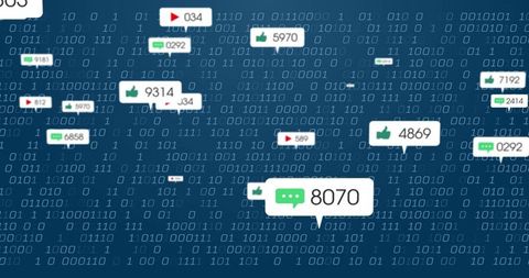 Binary interface with interactive notification elements