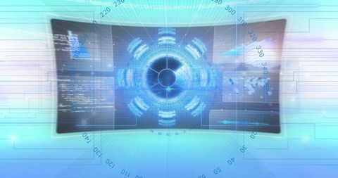 digital interface scan concept with futuristic blue graphics - Download Free Stock Images Pikwizard.com