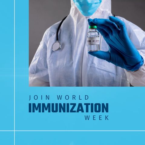 Healthcare Professional Promoting World Immunization Week - Download Free Stock Templates Pikwizard.com