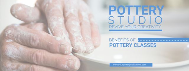 Hands Shaping Clay in Pottery Studio Ad Banner - Download Free Stock Templates Pikwizard.com