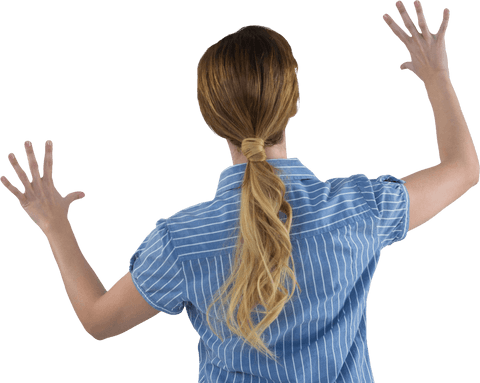 Back View of Woman Raising Hands Transparent Background - Download Free Stock Videos Pikwizard.com