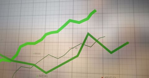 Rising Green Graph Lines over Business Data - Download Free Stock Images Pikwizard.com