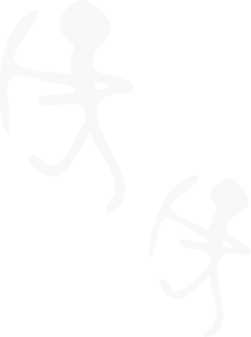 Minimalist brush-style archers shooting arrows on transparent background