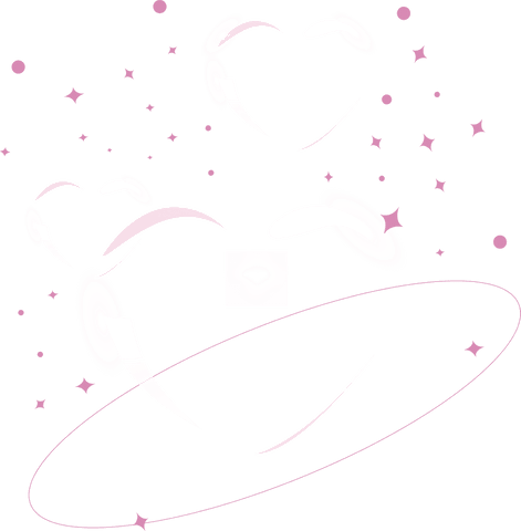 Abstract heart elements floats on transparent background
