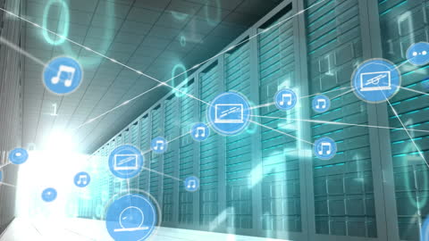 Music Streaming Data Flow in Modern Server Room
