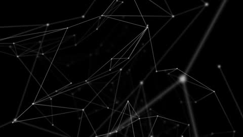 Abstract Digital Network with White Connective Lines on Black Background