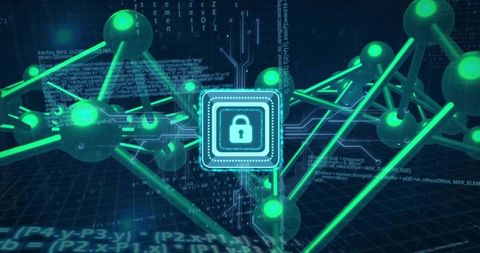 Neon Secure Microchip Lock Connecting Blockchain Nodes on Digital Grid Network