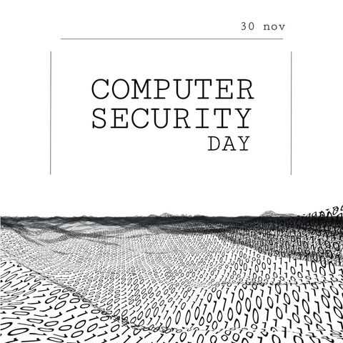 computer security day poster with binary code design - Download Free Stock Templates Pikwizard.com