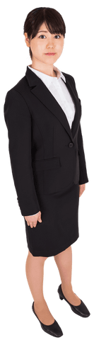 Happy Asian Businesswoman in Formal Attire on Transparent Background