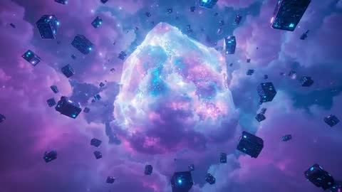 Nebula Core with Orbiting Tech in Deep Space