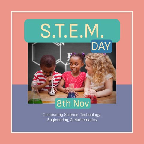 Diverse Children Celebrating STEM Day Exploring Science - Download Free Stock Templates Pikwizard.com
