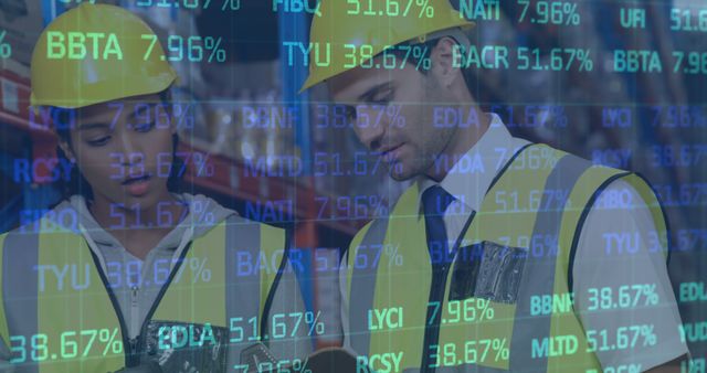 Workers in Factory Analyzing Stock Market Data - Download Free Stock Images Pikwizard.com